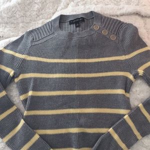 Gray and yellow stripped sweater